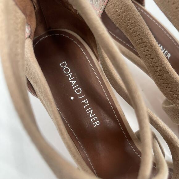 DONALD J PLINER Vida Heels Size 8.5 Shoes Suede Metallic Reptile Zipper Heel - Picture 4 of 16